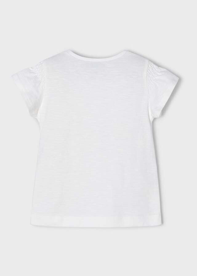 Meiteņu T-krekls, MAYORAL, 3031*36, balts 8445445165358 cena un informācija | Krekli, bodiji, blūzes meitenēm | 220.lv
