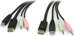 StarTech, DP4N1USB6 USB, DisplayPort, Audio, 1.8 m цена и информация | Кабели и провода | 220.lv