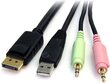 StarTech, DP4N1USB6 USB, DisplayPort, Audio, 1.8 m цена и информация | Kabeļi un vadi | 220.lv