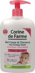 Гель для душа для тела и волос Corine de Farme BeBe Extra 2 в 1 500 мл цена и информация | Косметика для мам и детей | 220.lv