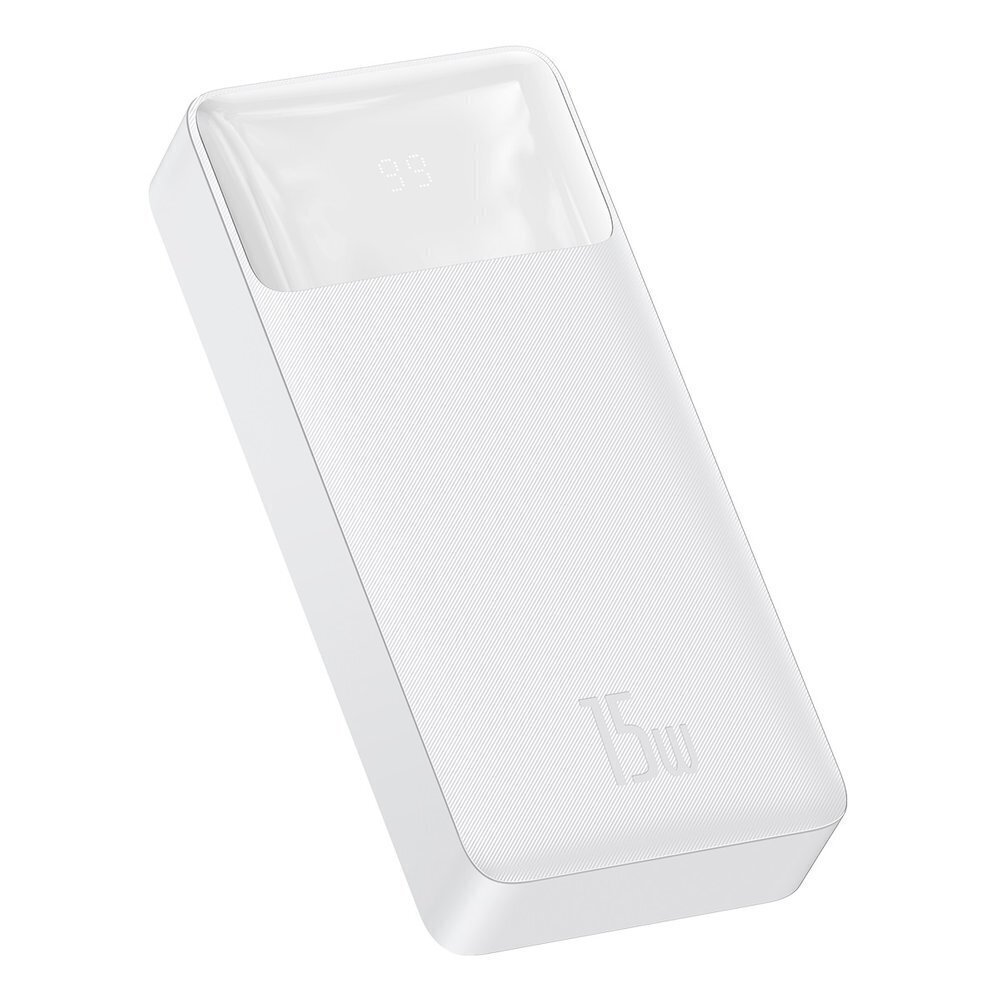 Baseus Power Bank 20000mAh Bipow - 2xUSB + C tips - PD 3.0 QC 3.0 15W, balts cena un informācija | Lādētāji-akumulatori (Power bank) | 220.lv