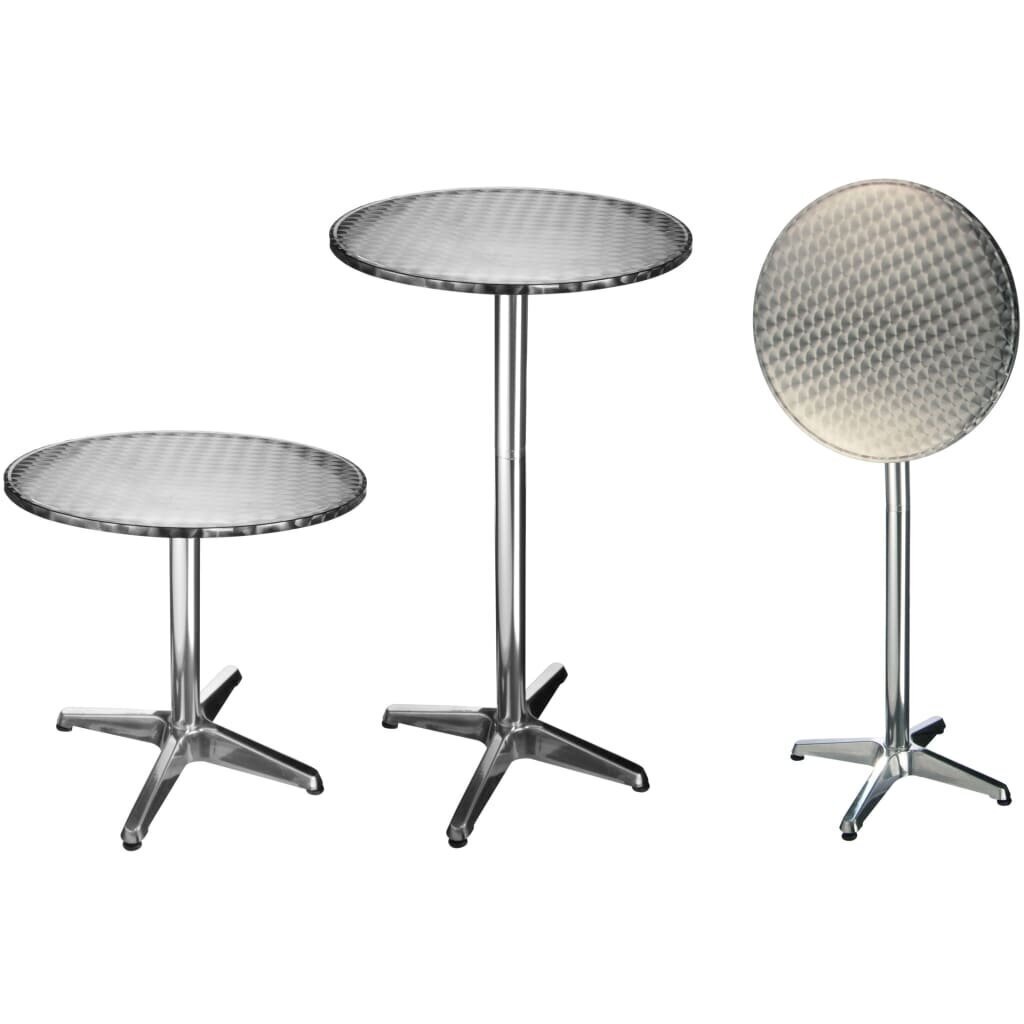HI saliekams bistro bāra galds, alumīnijs, apaļš, 60x60x(58-115) cm цена и информация | Dārza galdi | 220.lv