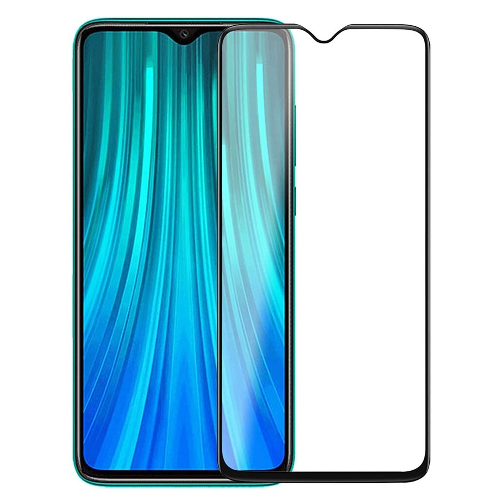 Aizsargstikliņš HARD Full Glue 5D priekš Xiaomi Redmi Note 8 Pro, melns cena un informācija | Ekrāna aizsargstikli | 220.lv