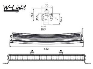 Tālās gaismas W-Light Wave 500 105W 12-48V 105W Ref.45 8400lm цена и информация | Фары | 220.lv