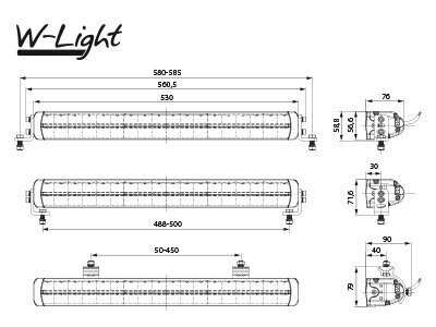 Tālo gaismu W-light Impulse III 180W 10-32V 15120lm Ref.37.5 R112 R10 cena un informācija | Automašīnu spoguļi, restes, lukturi | 220.lv