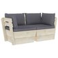vidaXL 2-vietīgs dārza palešu dīvāns ar matračiem, egles koks cena un informācija | Dārza krēsli | 220.lv