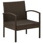 vidaXL dārza krēsls ar matraci, PE rotangpalma, brūns cena un informācija | Dārza krēsli | 220.lv
