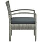 vidaXL dārza krēsls ar matraci, pelēka PE rotangpalma cena un informācija | Dārza krēsli | 220.lv