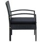 vidaXL dārza krēsls ar matraci, PE rotangpalma, melns цена и информация | Dārza krēsli | 220.lv