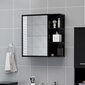vidaXL vannasistabas spoguļskapītis, melns, 62,5x20,5x64 cm цена и информация | Vannas istabas skapīši | 220.lv