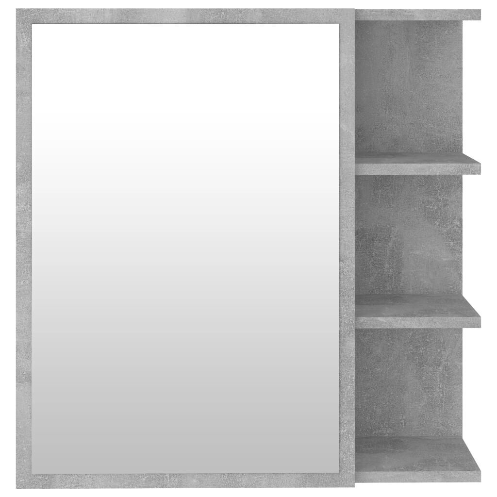 vidaXL vannasistabas spoguļskapītis, betona pelēks, 62,5x20,5x64 cm cena un informācija | Vannas istabas skapīši | 220.lv