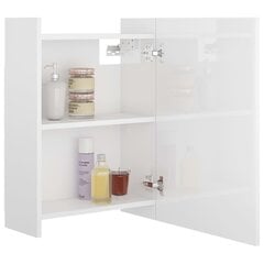 vidaXL vannasistabas spoguļskapītis, spīdīgi balts, 62,5x20,5x64 cm цена и информация | Шкафчики для ванной | 220.lv