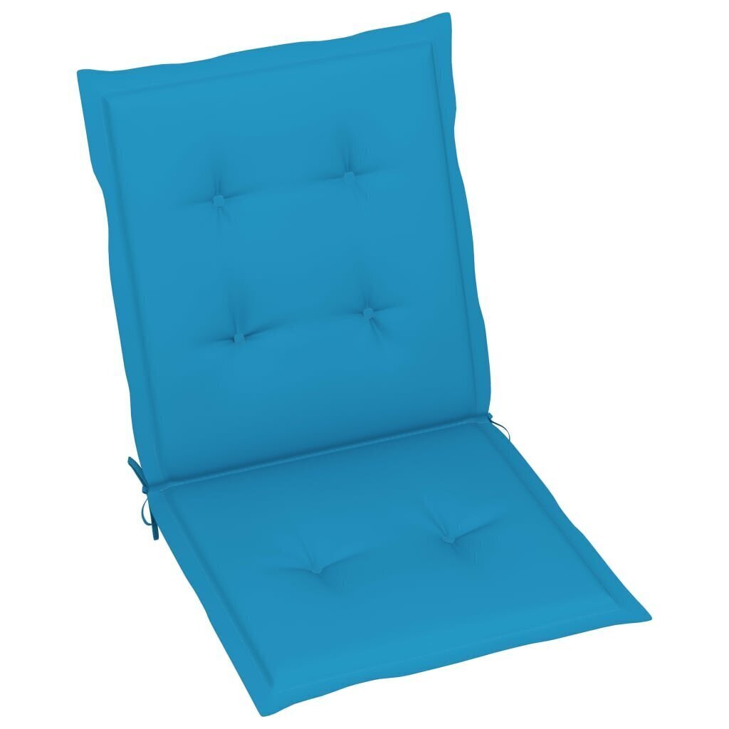 vidaXL dārza krēslu matrači, 6 gab., zili, 100x50x4 cm cena un informācija | Krēslu paliktņi | 220.lv
