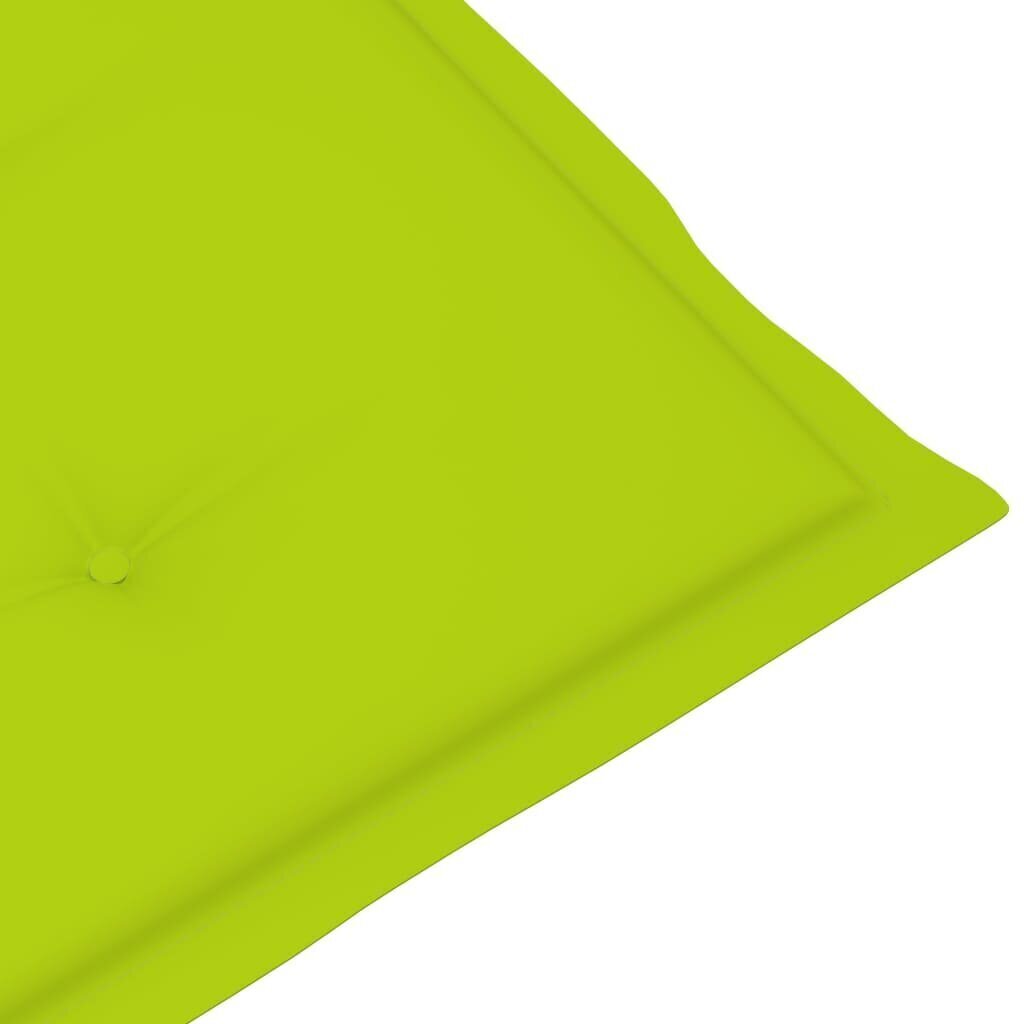 vidaXL dārza krēslu matrači, 4 gab., spilgti zaļi, 100x50x4 cm cena un informācija | Krēslu paliktņi | 220.lv