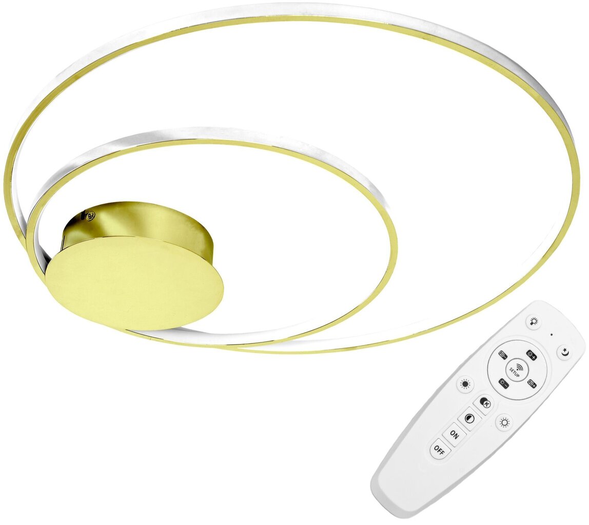 Griestu LED lampa ar pulti Saturn, Gold cena un informācija | Griestu lampas | 220.lv