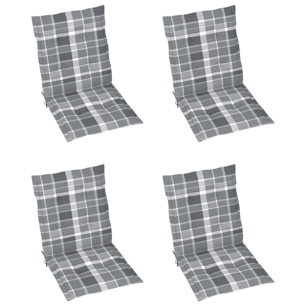 vidaXL dārza krēslu matrači, 4 gab., četrstūru raksts, 100x50x4 cm cena un informācija | Krēslu paliktņi | 220.lv