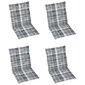 vidaXL dārza krēslu matrači, 4 gab., četrstūru raksts, 100x50x4 cm cena un informācija | Krēslu paliktņi | 220.lv