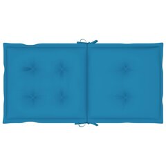 vidaXL dārza krēslu matrači, 4 gab., zili, 100x50x7 cm cena un informācija | Krēslu paliktņi | 220.lv