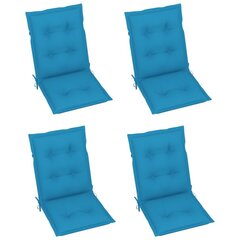 vidaXL dārza krēslu matrači, 4 gab., zili, 100x50x7 cm cena un informācija | Krēslu paliktņi | 220.lv