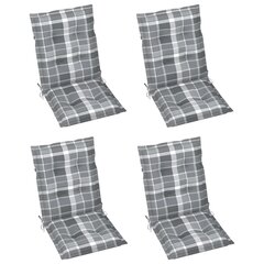 vidaXL dārza krēslu matrači, 4 gab., četrstūru raksts, 100x50x7 cm cena un informācija | Krēslu paliktņi | 220.lv
