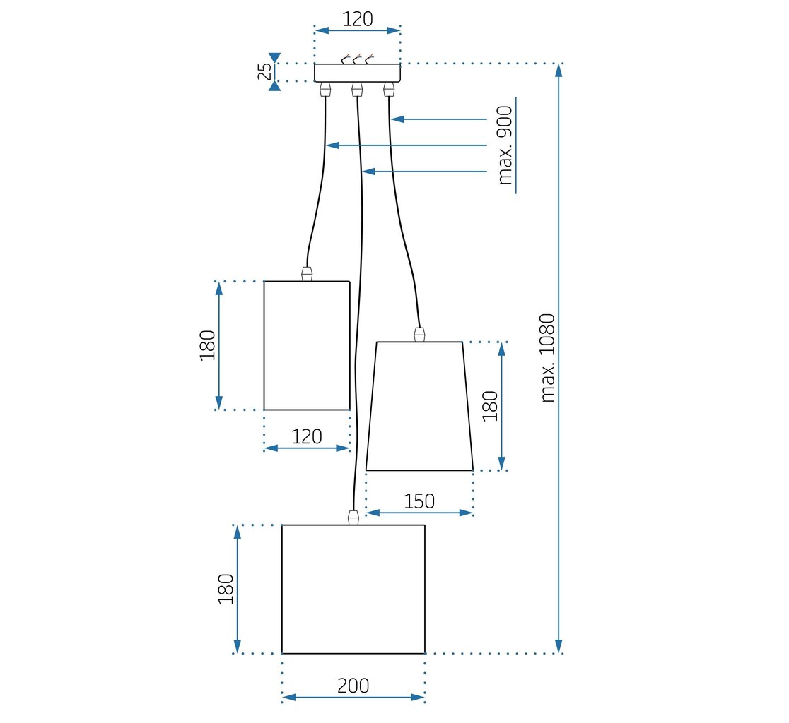 Piekaramā lampa Tina 3 cena un informācija | Piekaramās lampas | 220.lv