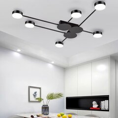 Griestu LED lampa ar tālvadības pulti Sextet Splash 6, Black цена и информация | Потолочные светильники | 220.lv