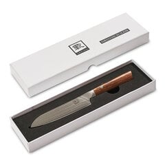 Японский нож из дамасской стали Oleio Zayiko, Kasshoku, малый сантоку, 12,5 см цена и информация | Ножи и аксессуары для них | 220.lv