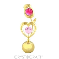 Роза и сердце, на подставке в виде шара, с кристаллами Swarovski цена и информация | Детали интерьера | 220.lv