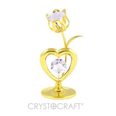 Тюльпан с сердцем, на подставке с кристаллами Swarovski цена и информация | Детали интерьера | 220.lv