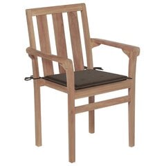 Dārza krēsli vidaXL, 2 gab., pelēkbrūni matrači cena un informācija | Dārza krēsli | 220.lv