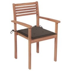Dārza krēsli vidaXL, pelēkbrūni matrači, 4 gab. cena un informācija | Dārza krēsli | 220.lv