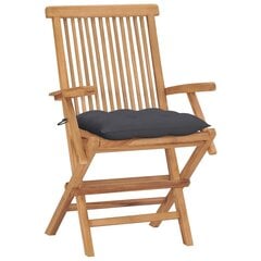 Dārza krēsli vidaXL, antracītpelēki matrači, 4 gab. cena un informācija | Dārza krēsli | 220.lv