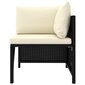 Moduļu stūra dīvāns ar spilveniem vidaXL, melns cena un informācija | Dārza krēsli | 220.lv