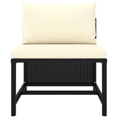 Vidējais moduļu dīvāns ar spilveniem vidaXL, melns kaina ir informacija | Dārza krēsli | 220.lv