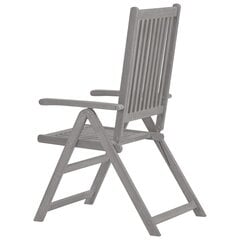 Atgāžami dārza krēsli ar matračiem vidaXL, 8 gab., pelēki цена и информация | скамейка со столиком | 220.lv