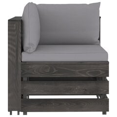 Moduļu stūra dīvāns ar spilveniem vidaXL, pelēks cena un informācija | Dārza krēsli | 220.lv