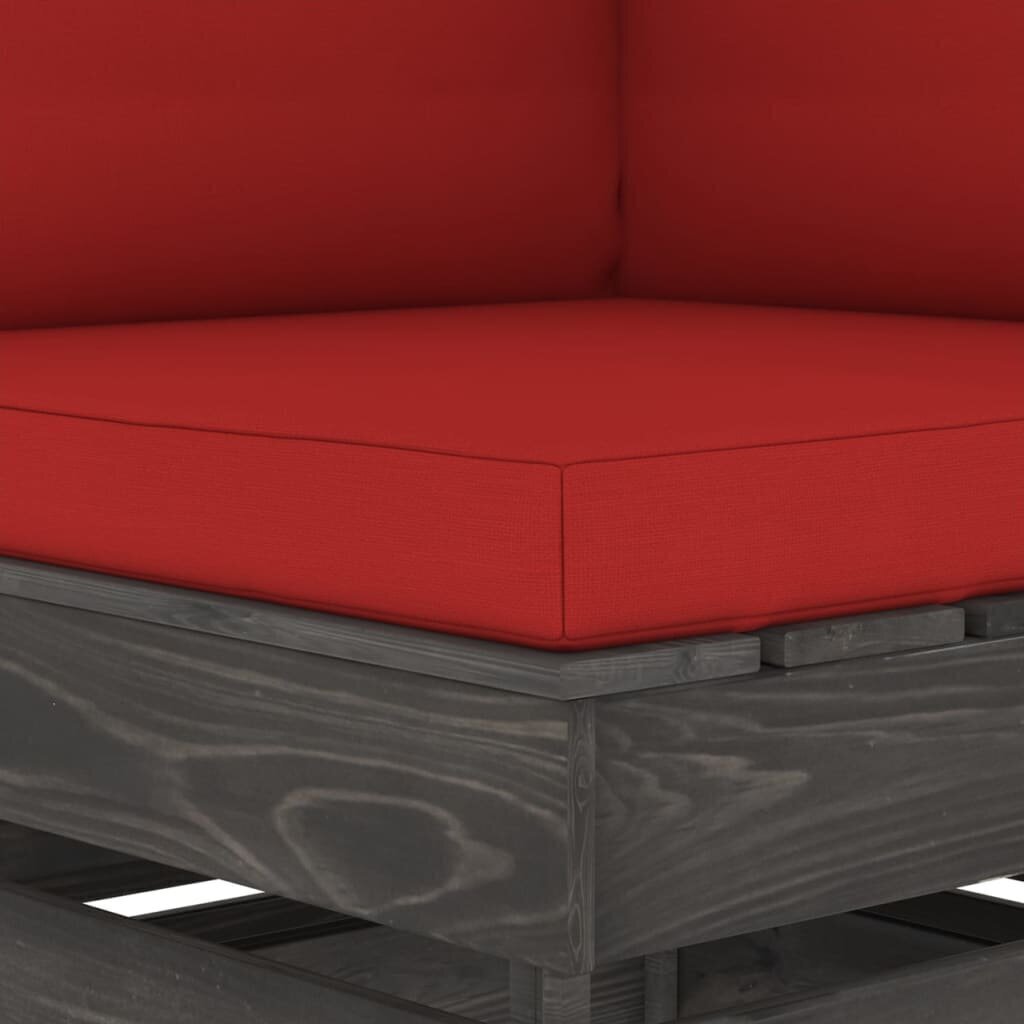Moduļu stūra dīvāns ar spilveniem vidaXL, pelēks cena un informācija | Dārza krēsli | 220.lv