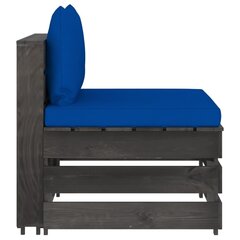 Vidējais moduļu dīvāns ar spilveniem vidaXL, pelēks цена и информация | Садовые стулья, кресла, пуфы | 220.lv