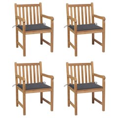 Dārza krēsli vidaXL, antracītpelēki matrači, 4 gab. cena un informācija | Dārza krēsli | 220.lv