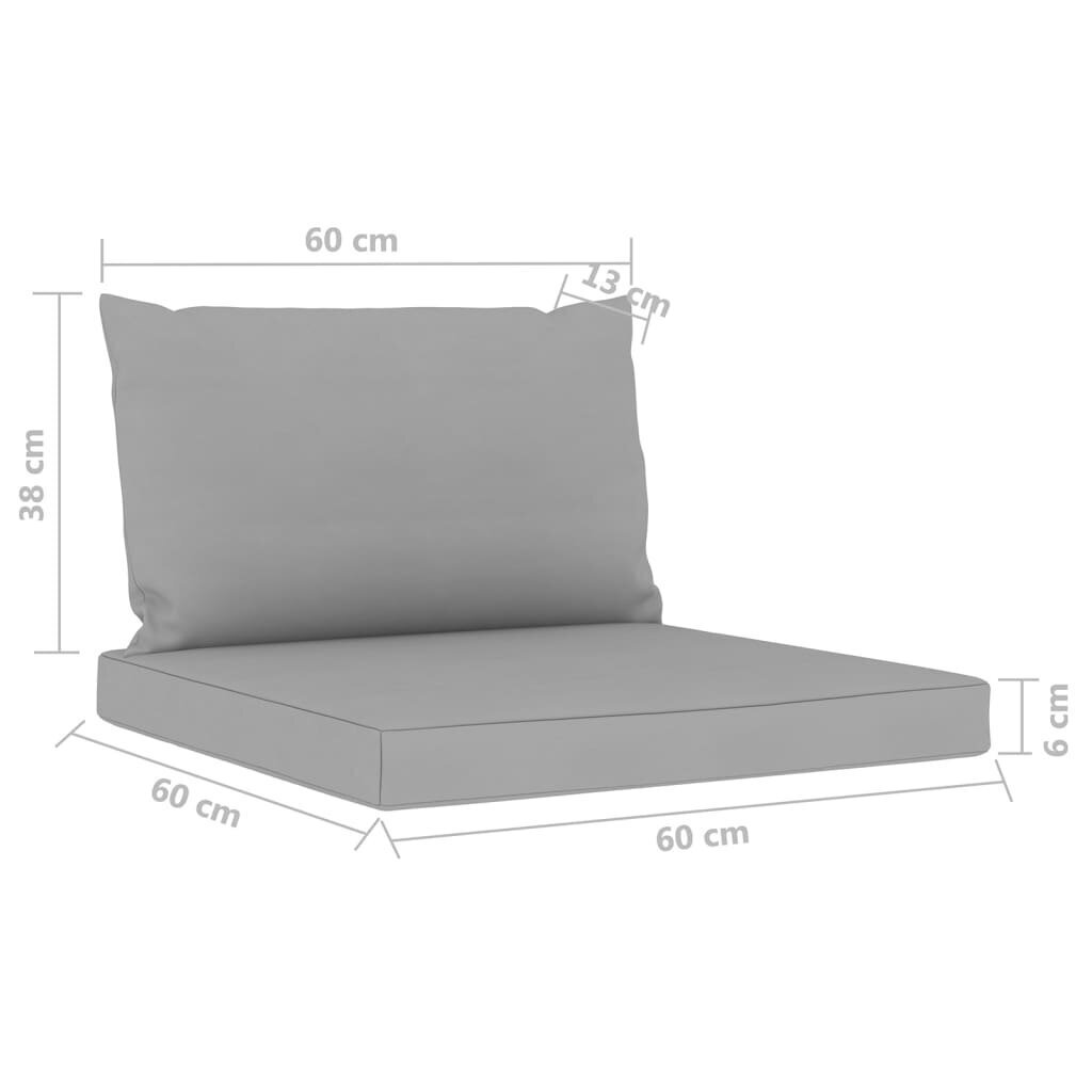 Trīsvietīgs dārza dīvāns vidaXL ar pelēkiem matračiem цена и информация | Dārza krēsli | 220.lv