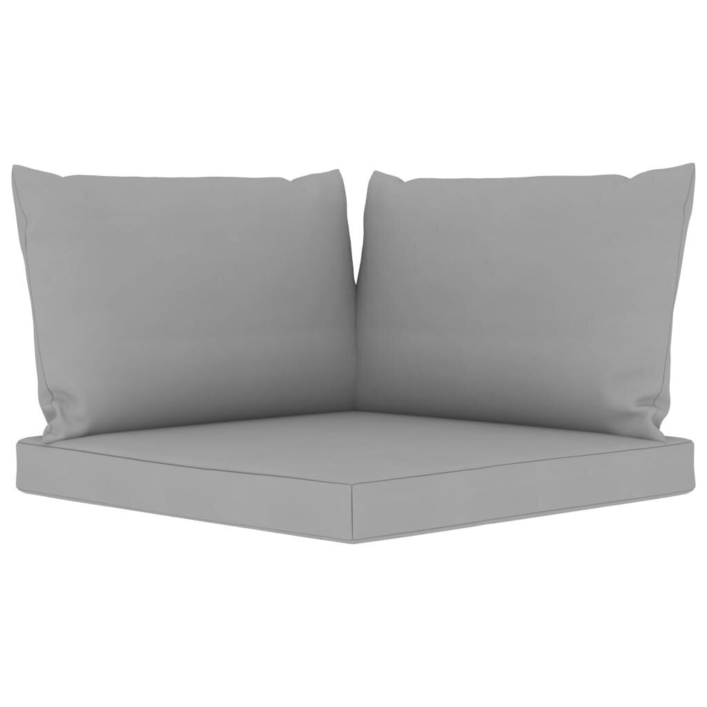 Trīsvietīgs dārza dīvāns vidaXL ar pelēkiem matračiem цена и информация | Dārza krēsli | 220.lv