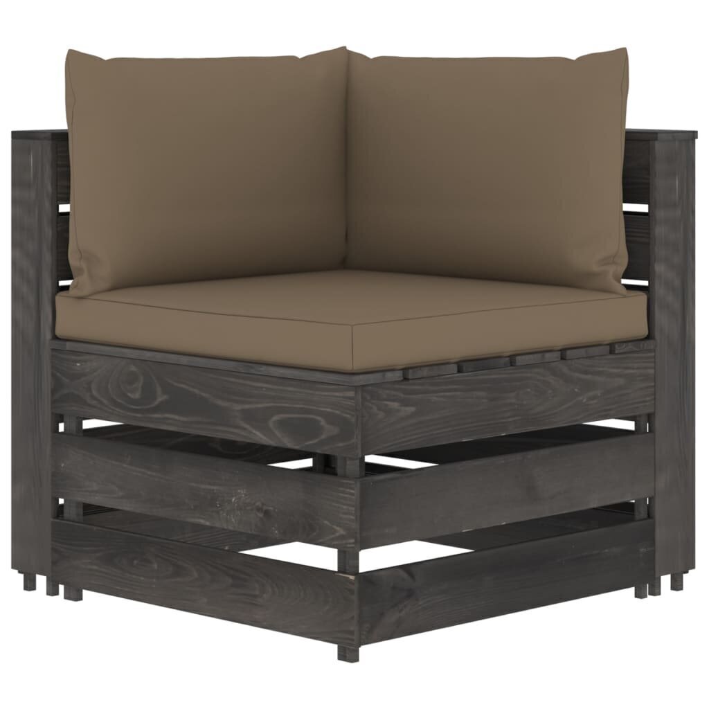 Četrvietīgs dārza dīvāns ar matračiem vidaXL, pelēks cena un informācija | Dārza krēsli | 220.lv