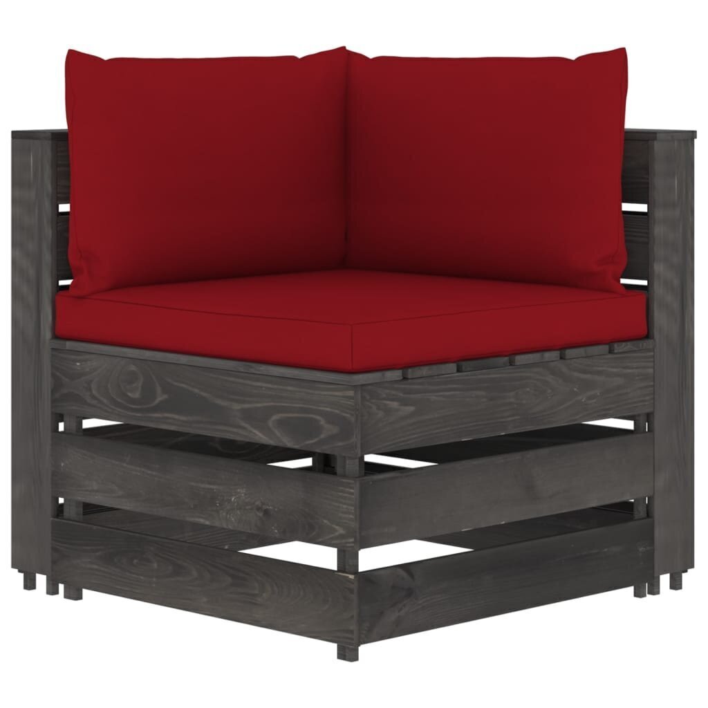 Četrvietīgs dārza dīvāns ar matračiem vidaXL, pelēks cena un informācija | Dārza krēsli | 220.lv