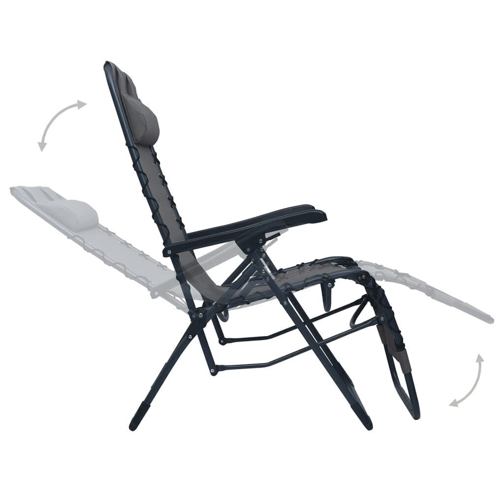 Salokāmi pludmales krēsli vidaXL, 2 gab., pelēki cena un informācija | Dārza krēsli | 220.lv