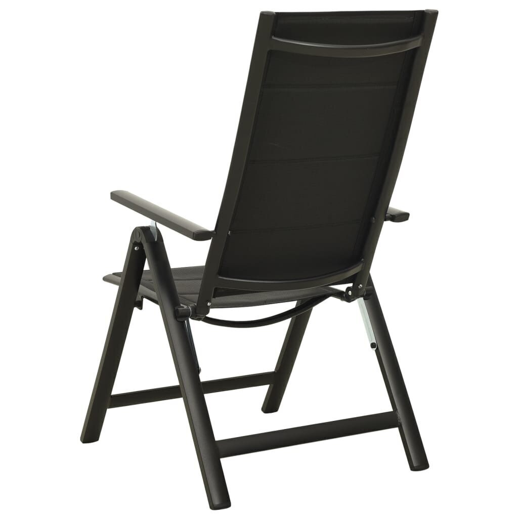 Saliekami dārza krēsli vidaXL, 2 gab., melni cena un informācija | Dārza krēsli | 220.lv