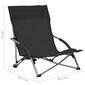 Salokāmi pludmales krēsli vidaXL, 2 gab., melni цена и информация | Dārza krēsli | 220.lv
