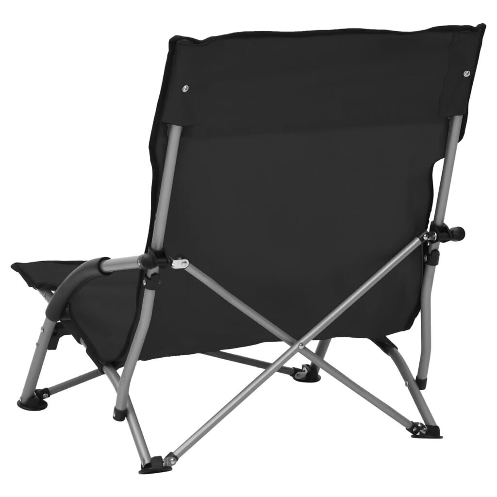 Salokāmi pludmales krēsli vidaXL, 2 gab., melni cena un informācija | Dārza krēsli | 220.lv