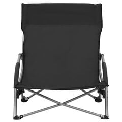Salokāmi pludmales krēsli vidaXL, 2 gab., melni цена и информация | скамейка со столиком | 220.lv