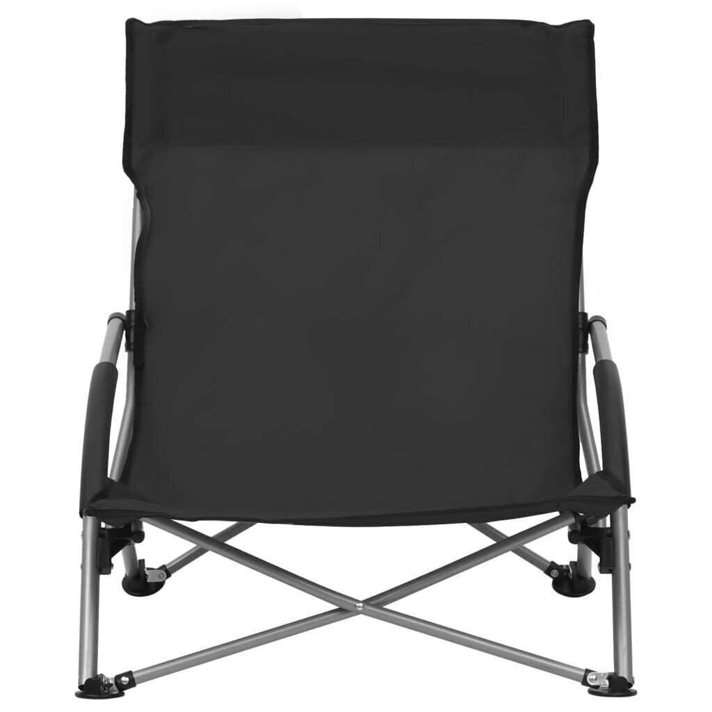 Salokāmi pludmales krēsli vidaXL, 2 gab., melni cena un informācija | Dārza krēsli | 220.lv