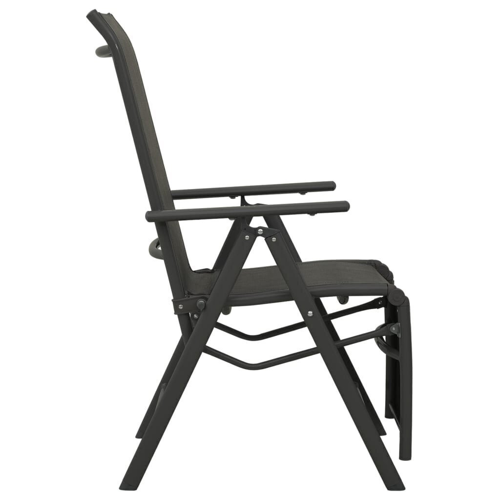 Atgāžami dārza krēsli vidaXL, 2 gab., melni cena un informācija | Dārza krēsli | 220.lv